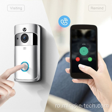 Black/Silver Wireless Video Doorbell pentru acasă